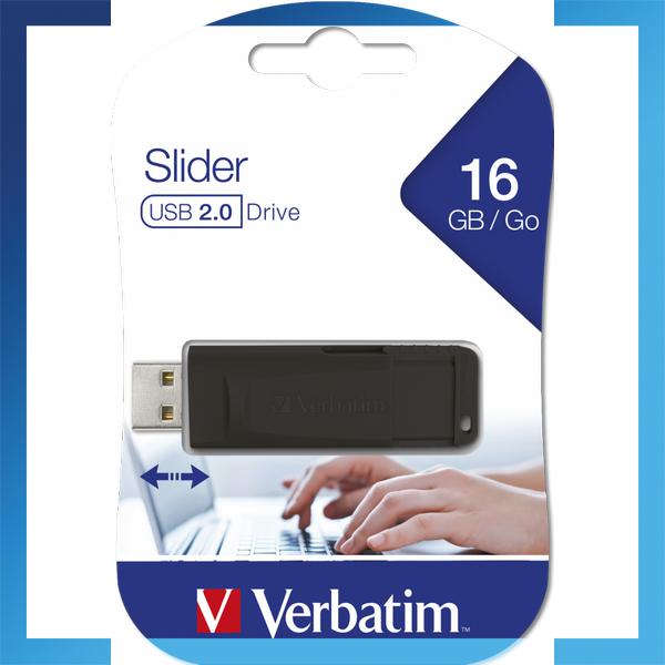 Pen Drive Verbatim Slider 16GB USB 2 0 Pen Drive Verbatim Slider 16GB USB 2 0 - immagine 1